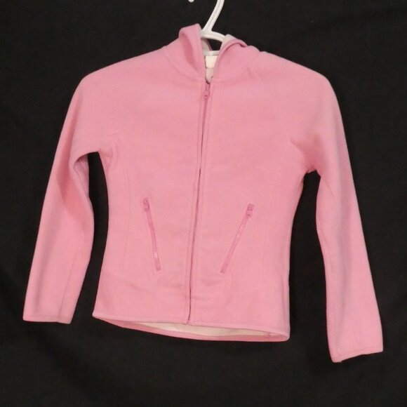 Y2K - OLD NAVY BRAND | medium | Pink Fleece Hooded Zip-Up Jacket | Zip Pockets - Picture 1 of 16